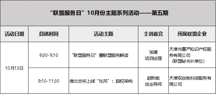[Sneak peek] Wuqing Development Zone pan-human resources Industry Alliance \Alliance Service Day\ October service planning(图2)