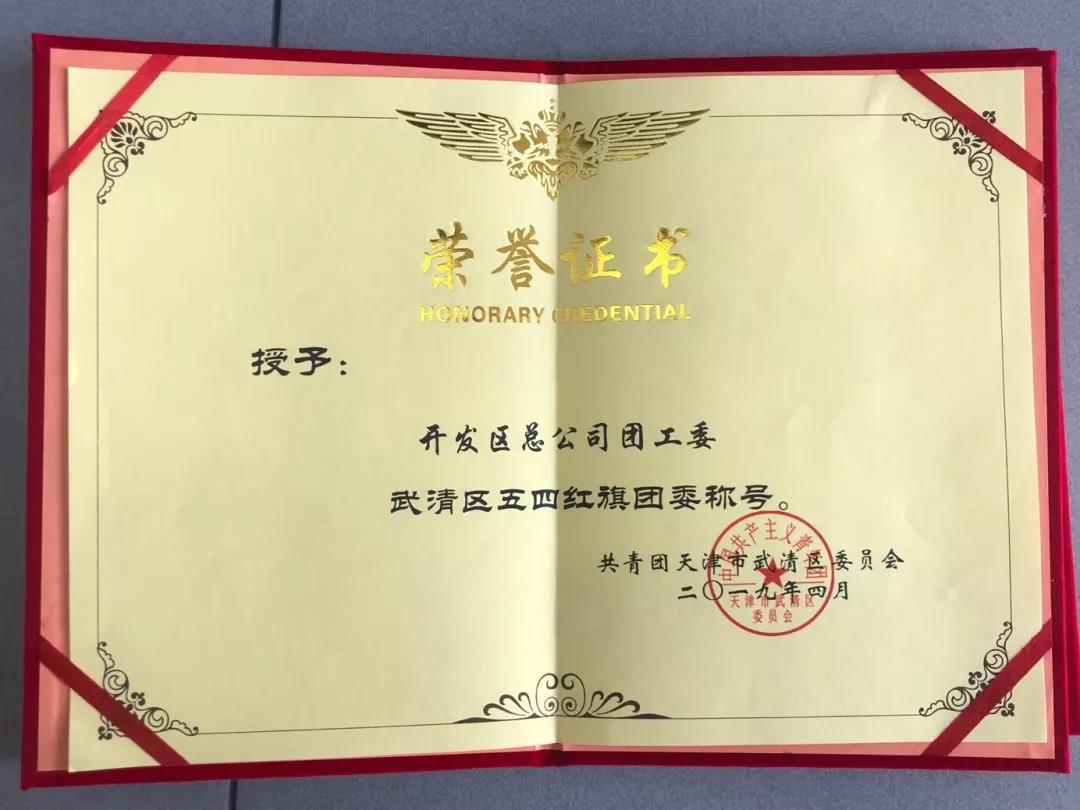 武清开发区团工委及青年团员获区级荣誉称号(图1)